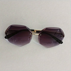 Large Rimless Sunglasses Gradient Metal UV400