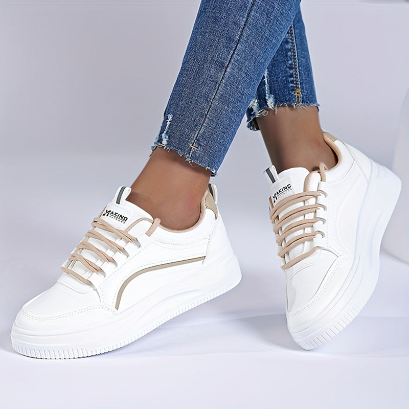 Women's Solid Skate Shoes Lightweight Low Top Sport Shoes