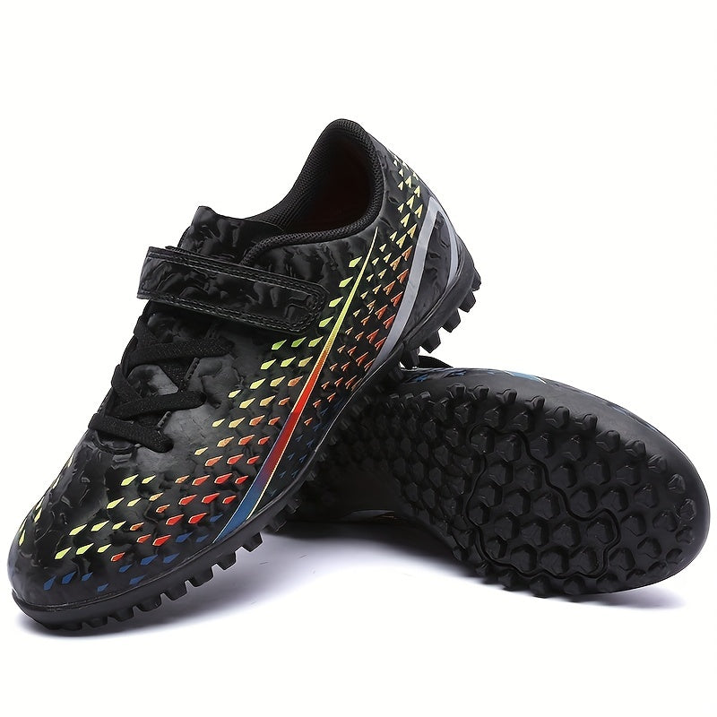 Unisex Turf Football Boots Hook Loop Fastener Outdoor Anti skid TF Soccer Cleats