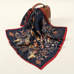 Vintage Flower Print Bandana Boho Neckerchief Small Square Scarf Women