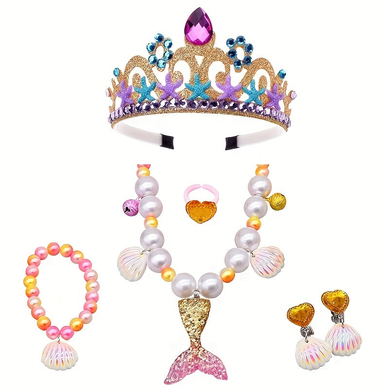 Girls Mermaid Tail Jewelry Set - Birthday Gift for Children