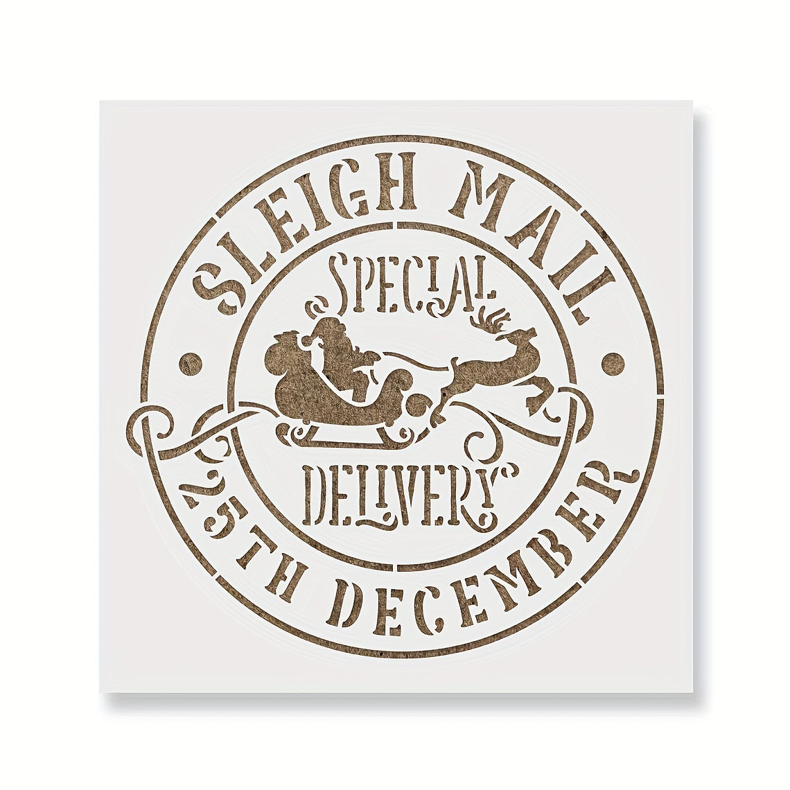 1pc Sleigh Mail Merry Christmas Stencil For Painting DIY