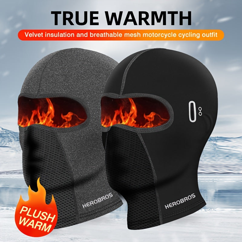 Velvet Full Face Mask for Motorcycle Helmet, Windproof Warm Headgear