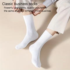 Men's Striped Crew Socks, Moisture Wicking, All Season, 5 Pairs