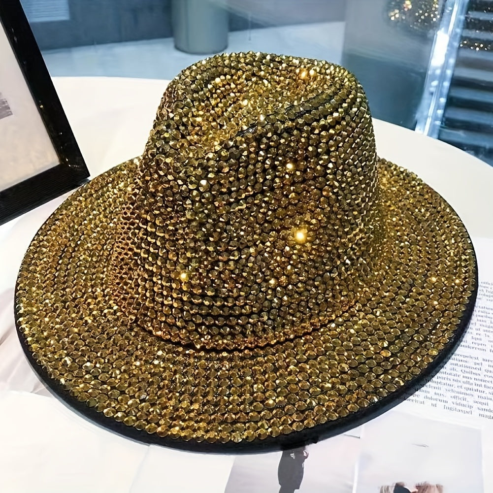 Outdoor Heavy Work Inlaid Diamond Felt Hat Fisherman Hat