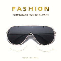 Y2K Shield Sunglasses Rivet Gradient Sun Shades UV400
