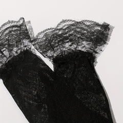 Lace Bowknot Pattern Gloves Wedding Bridal Decorative Gloves For Women
