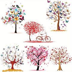 6pcs Tree Heat Sticker On T shirt DIY Iron On Transfer For Clothing