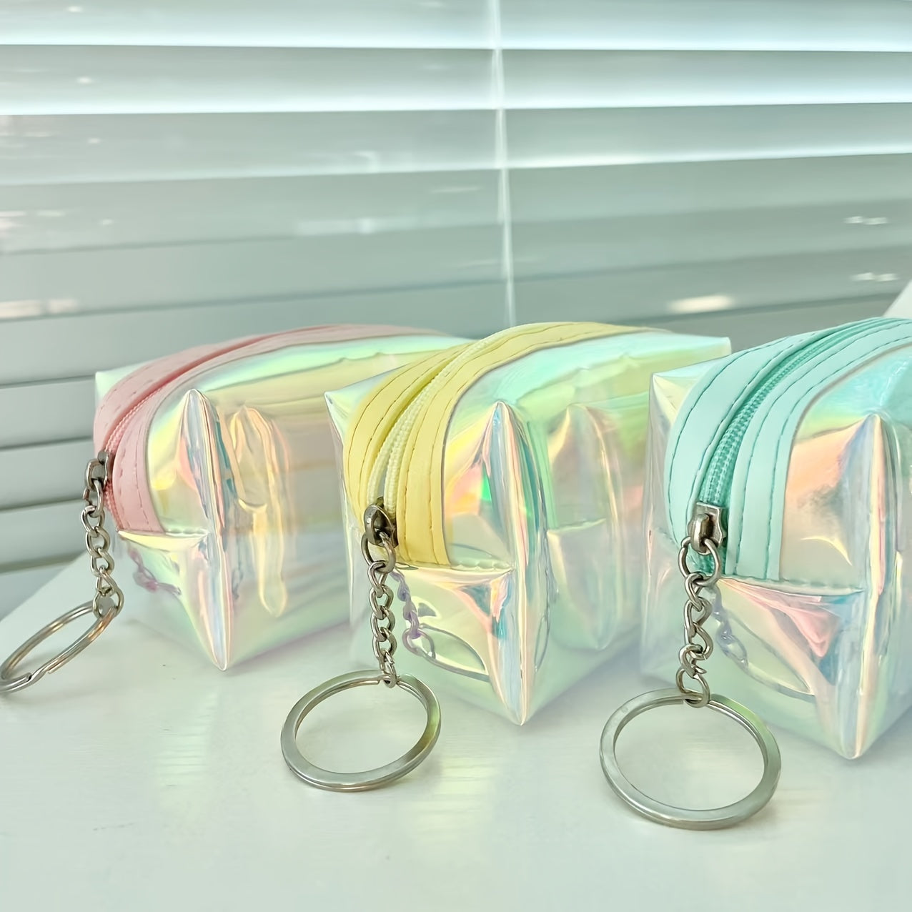Portable Laser Coin Purse Zipper Storage Bag For Girls
