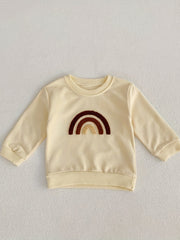 Kids Round Neck Sports Top HEY CUTIE Print Pullover Sweatshirt