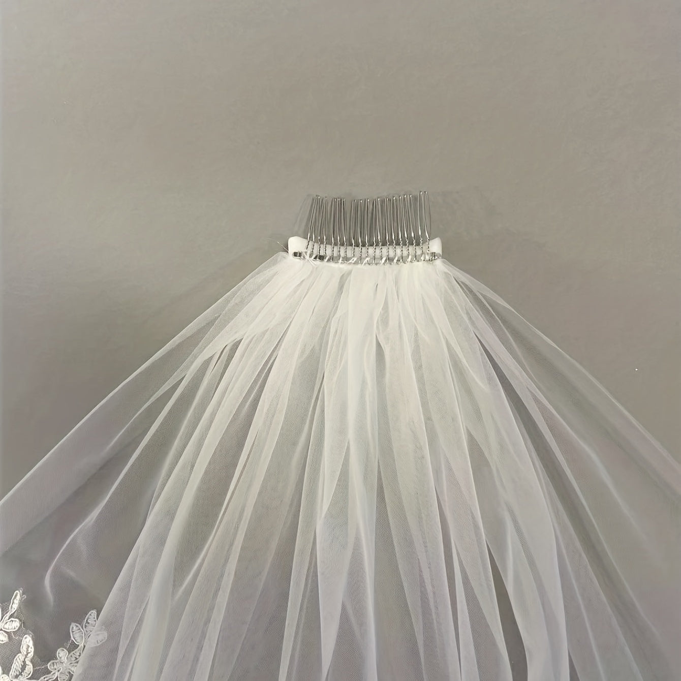 Baroque Wedding Veil With Comb Bride Floral Faux Pearl Long Veil