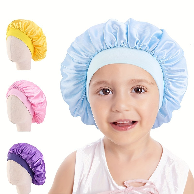 Girls Sleeping Bonnet Hat Elastic Nightcap for Long Hair Kids