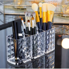 Vintage Makeup Brush Holder Organizer Clear Container Storage