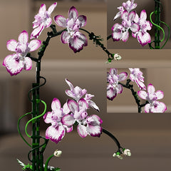 Purple Phalaenopsis Orchid Flower Bouquet Building Block Set