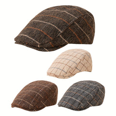British Plaid Flat Cap for Autumn and Winter Unisex