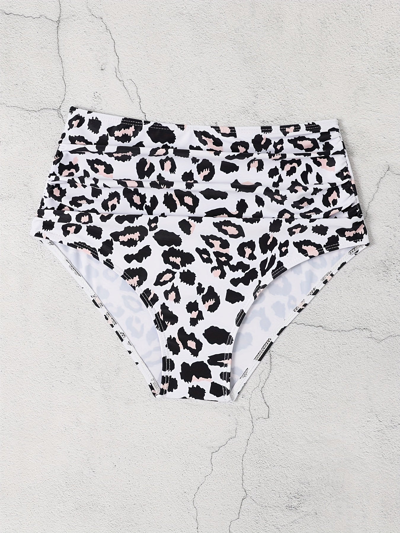 Leopard Print High Stretch Bikini Bottom High Waist Sexy Style Beachwear