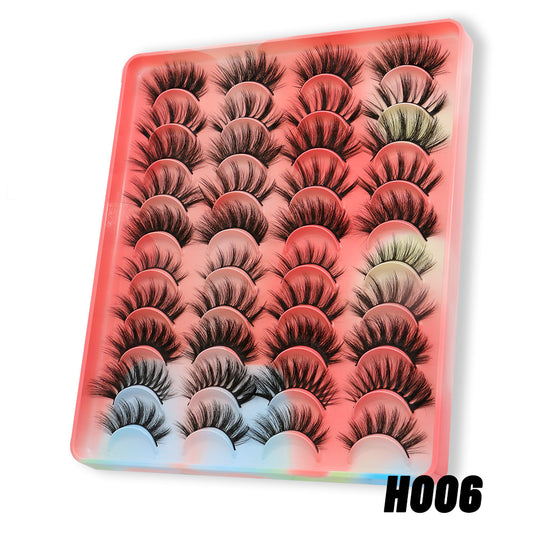 GROINNEYA 3D Mink Lashes Soft Fluffy Wispy Cross Eyelash Extensions