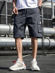 Classic Cargo Shorts Men's Casual Pocket Waist Drawstring Cargo Shorts