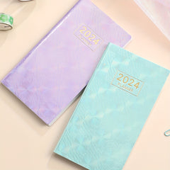 A6 Laser English Schedule Book Colorful Star Cover Weekly Calendar Plan Book