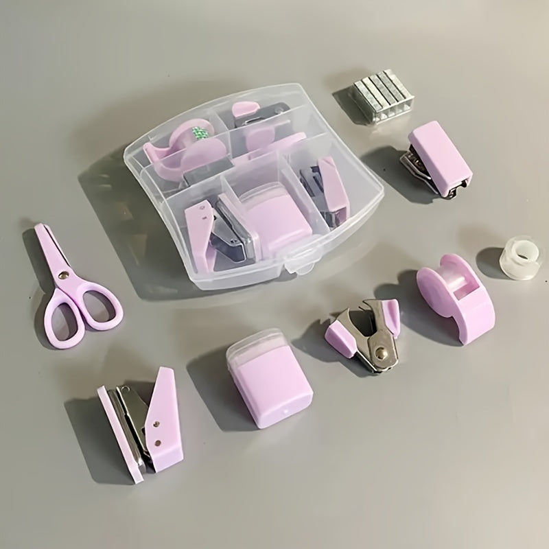 Macaron Stationery Set - Clear Plastic Box