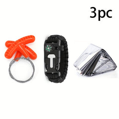 3PC Portable Manual Wire Saw Chain Rope Wildlife Survival Bracelet