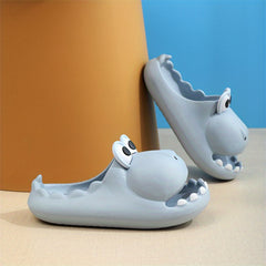 Boy's Dinosaur Slides Non Slip Slippers Open Toe Shoes for Indoor Outdoor Beach