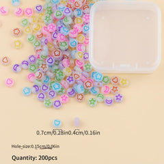 200pc Luminous Star Moon Acrylic Shape Beads For Jewelry Making