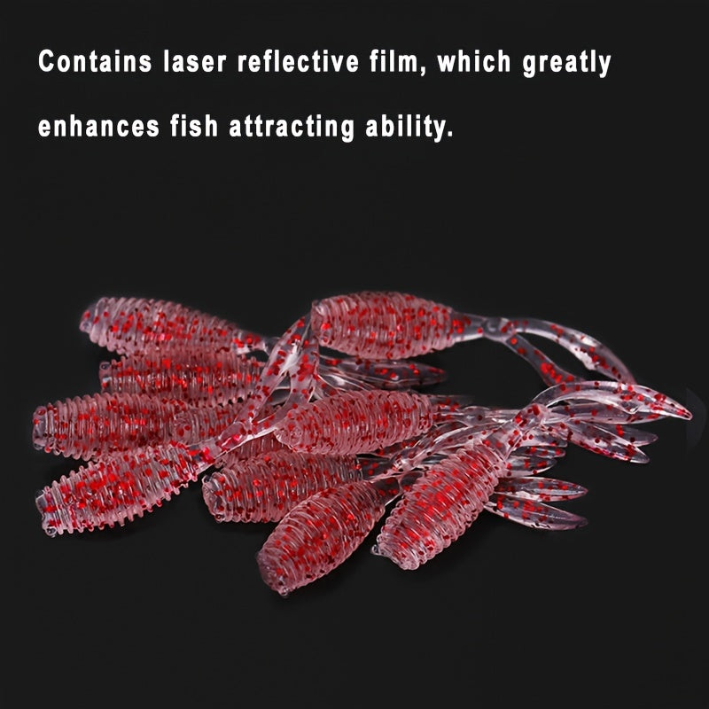 80pcs 3.0g Bionic Fishing Lures Split Tail Soft Worm Bait