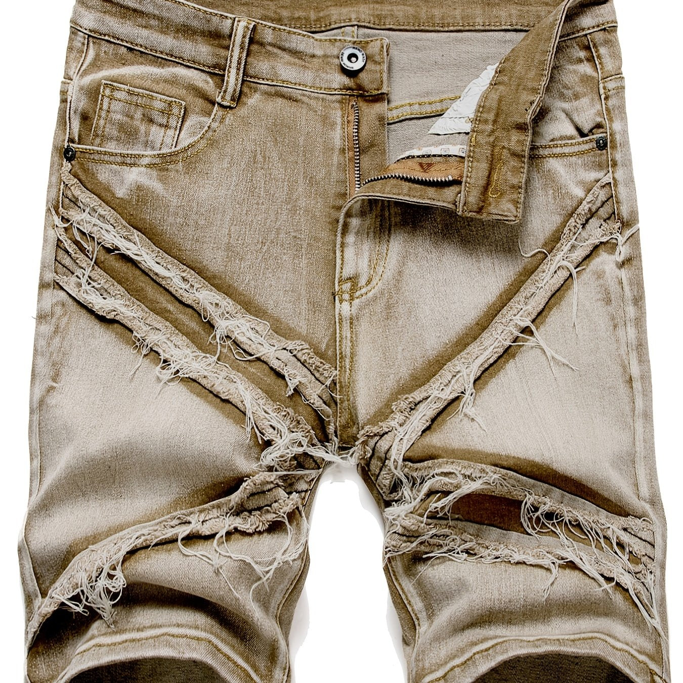 Y2k Creative Tassels Denim Shorts Men's Casual Street Style