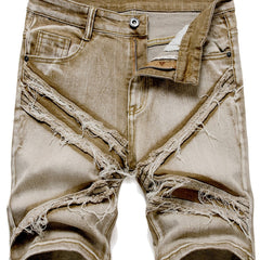 Y2k Creative Tassels Denim Shorts Men's Casual Street Style