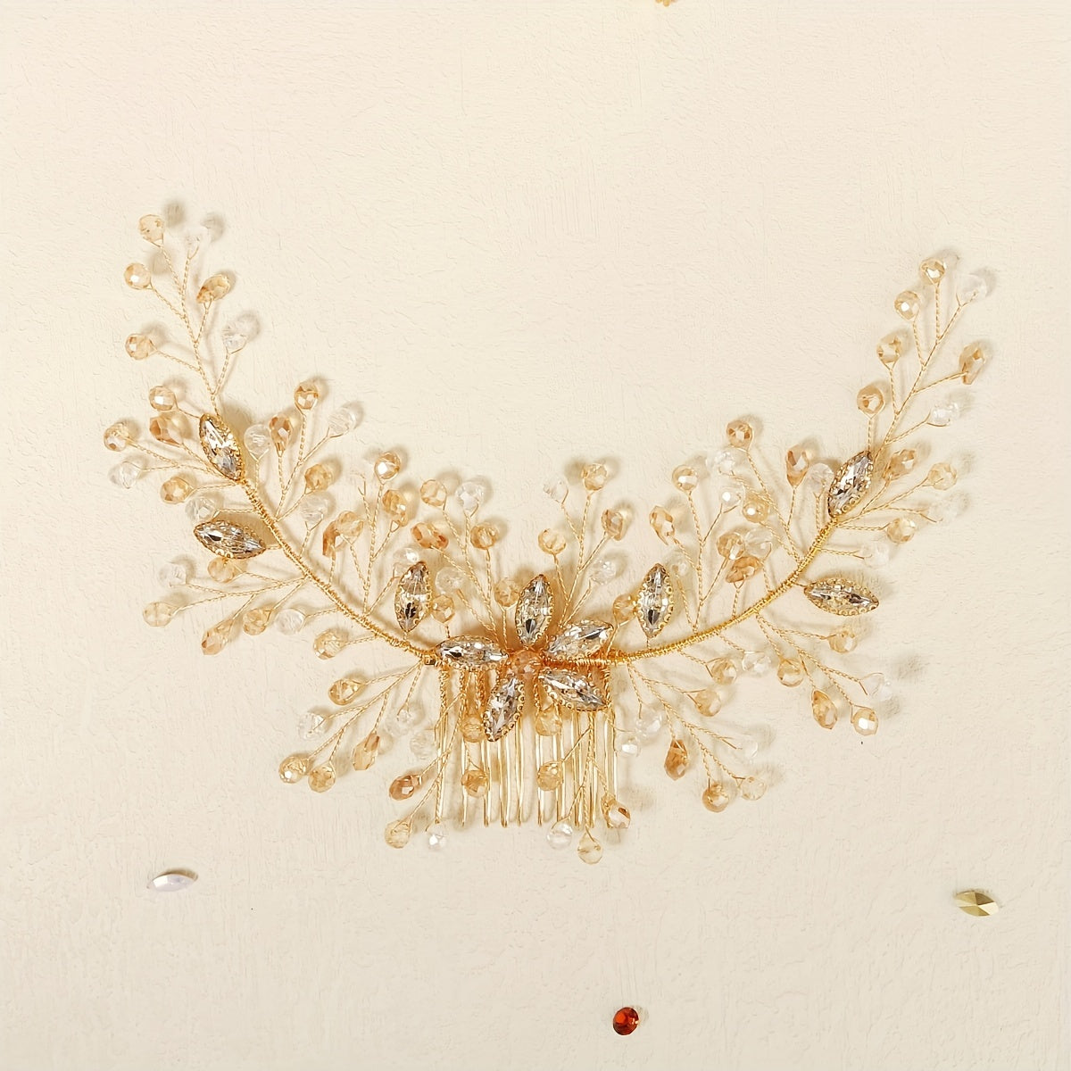 Rhinestone Decor Hair Comb Baroque Style Bridal Wedding Headwear