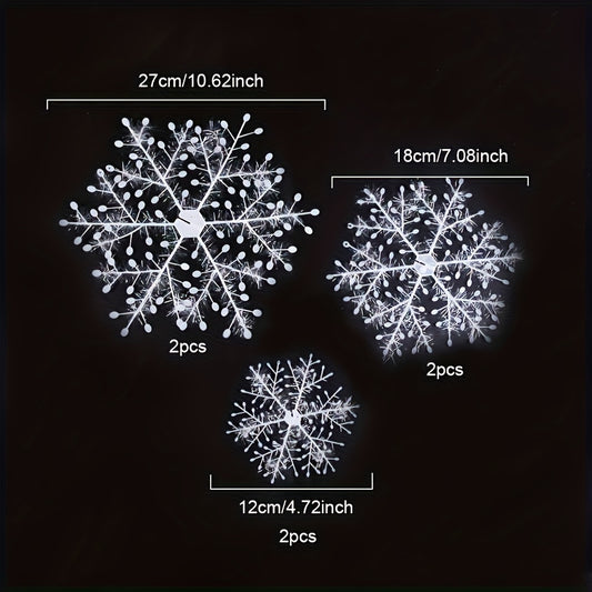 2pcs Christmas Snowflakes Tree Ornaments for Holiday Party Decor