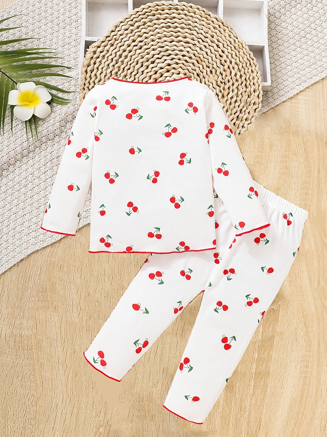 Toddler Baby Girls Fruit Print Top Trousers Set