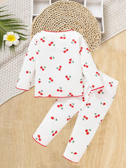 Toddler Baby Girls Fruit Print Top Trousers Set