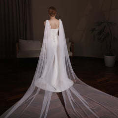Elegant Wedding Shawl with Train for Church Ceremonies