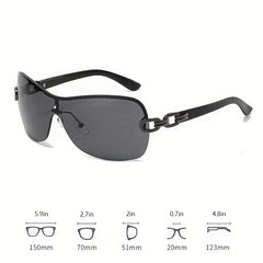 Y2K Sunglasses Semi Rimless Gradient Glasses