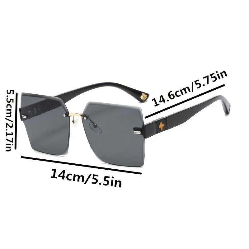 Square Rimless Sunglasses Gradient UV400
