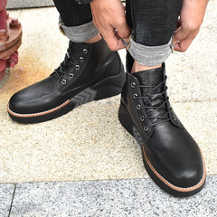 Men's Chunky Ankle Boots Lace Up Casual Shoes