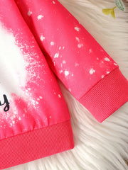 Cartoon Print Pink Pullover Top for Baby Girl