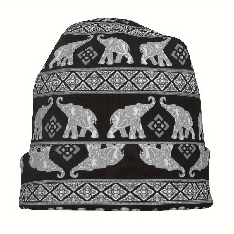 Elephant Pattern Beanie Hats Cap For Men Women Skull Beanies Ski Cap