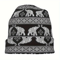 Elephant Pattern Beanie Hats Cap For Men Women Skull Beanies Ski Cap