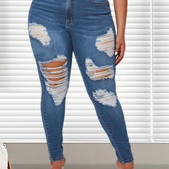 High Rise Skinny Denim Jeans Women's Plus High Stretch Casual Jeans