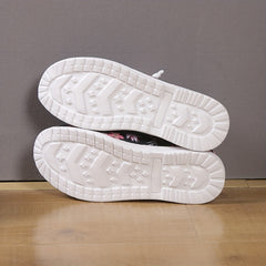 Floral Print Canvas Slip-On Flat Shoes Casual Sneakers