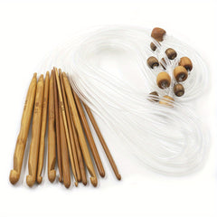 Bamboo Flexible Carpet Crochet Hooks Set 12 Sizes 3-10mm