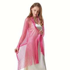 Summer Tassel Wrap Shawl Hollow Out Cape for Women