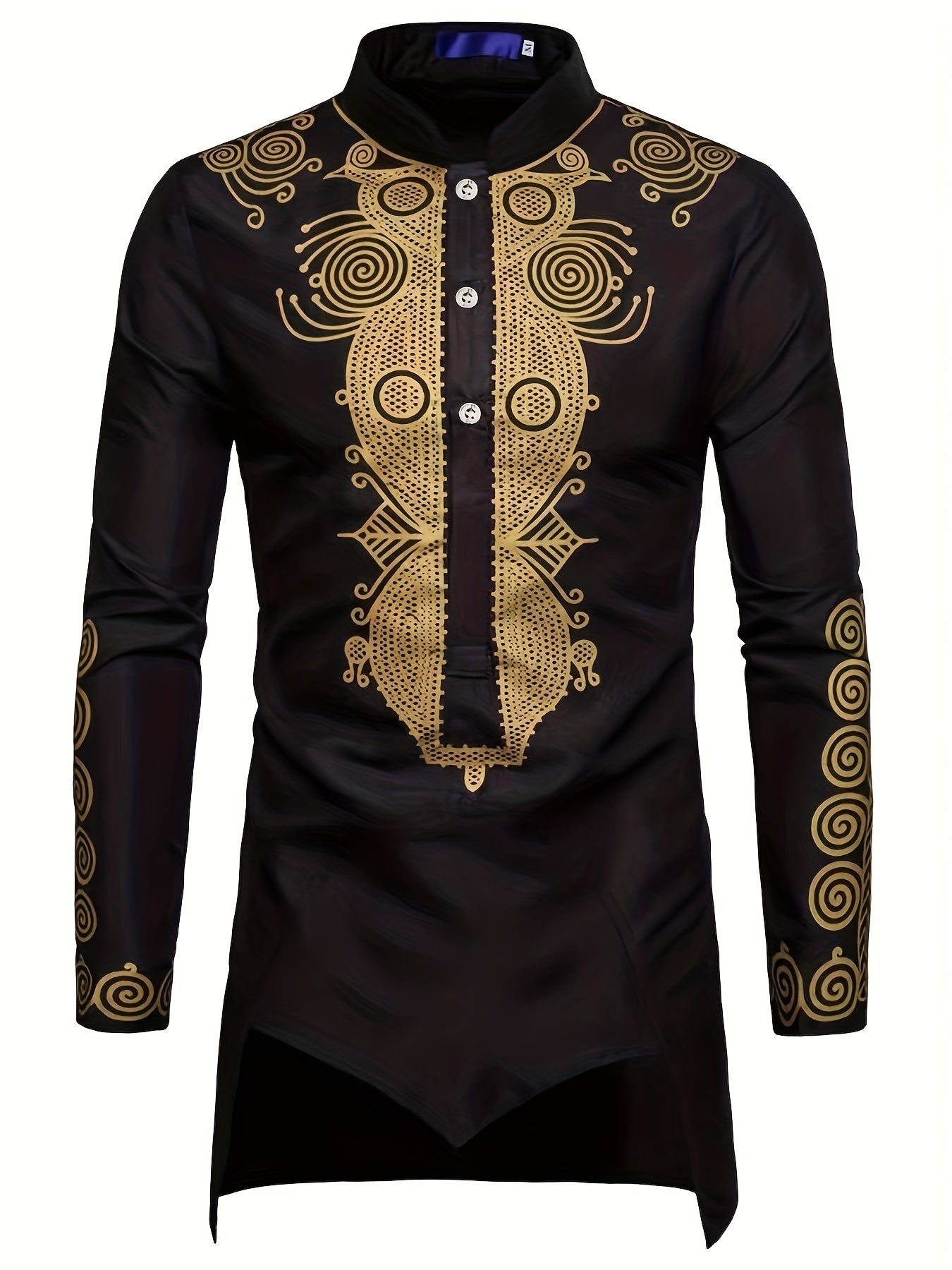 Men's African Traditional Long Sleeve Print Dashiki