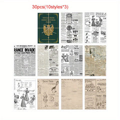 30 Sheets Retro English Journal Diary DIY Material Paper