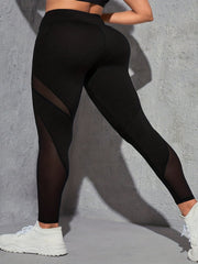 Contrast Mesh High Waisted Leggings