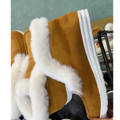 Women's Short Winter Boots Slip On Ankle High Snow Shoes