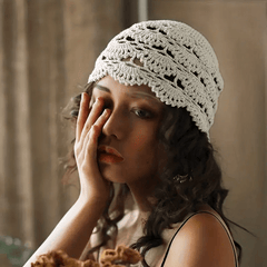 Hollow Out Crochet Beanie Breathable Cloche Hats Lightweight Thin Fisherman Cap